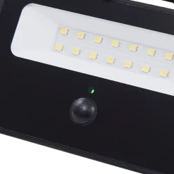 Lindby LED-solcellelampe til vægmontering Rikard, sort, stål