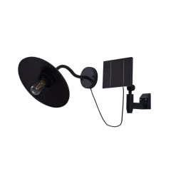 Lindby LED-solcellelampe Virane, sort, aluminium