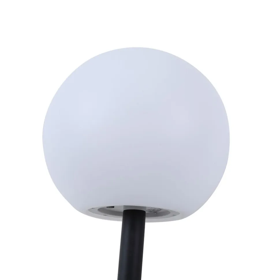 Lindby LED-solcellelamper Lago, sæt med 3, kugler, jordspyd, hvid