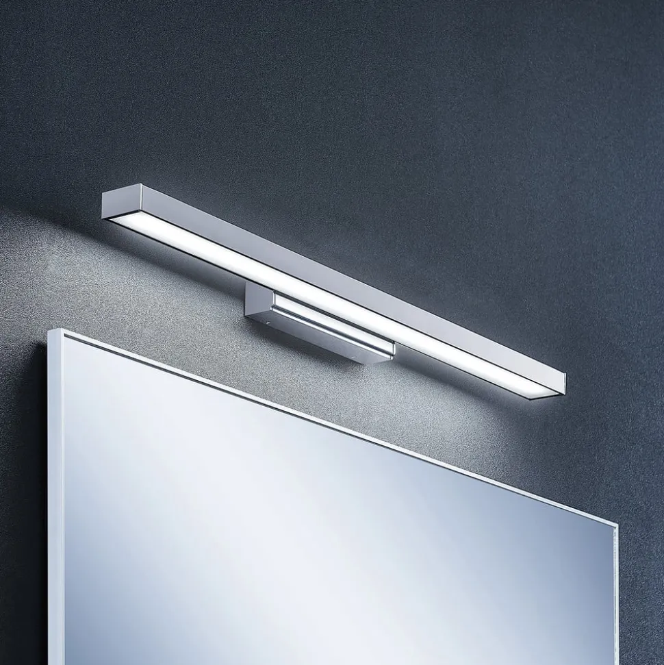 Lindby LED-spejllampe Alenia, 60 cm, krom, aluminium, IP44