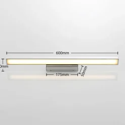 Lindby LED-spejllampe Alenia, 60 cm, krom, aluminium, IP44