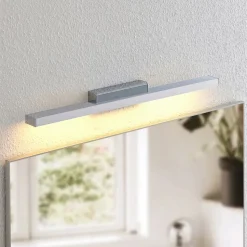 Lindby LED-spejllampe Alenia, 60 cm, krom, aluminium, IP44