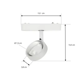 Lindby LED-spot 48 V Lumaro, hvid, Ø 7,3 cm, aluminium, dæmpbar