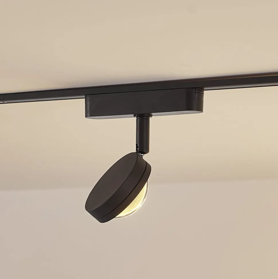 Lindby LED-spot 48 V Lumaro, sort, Ø 7,3 cm, aluminium, dæmpbar