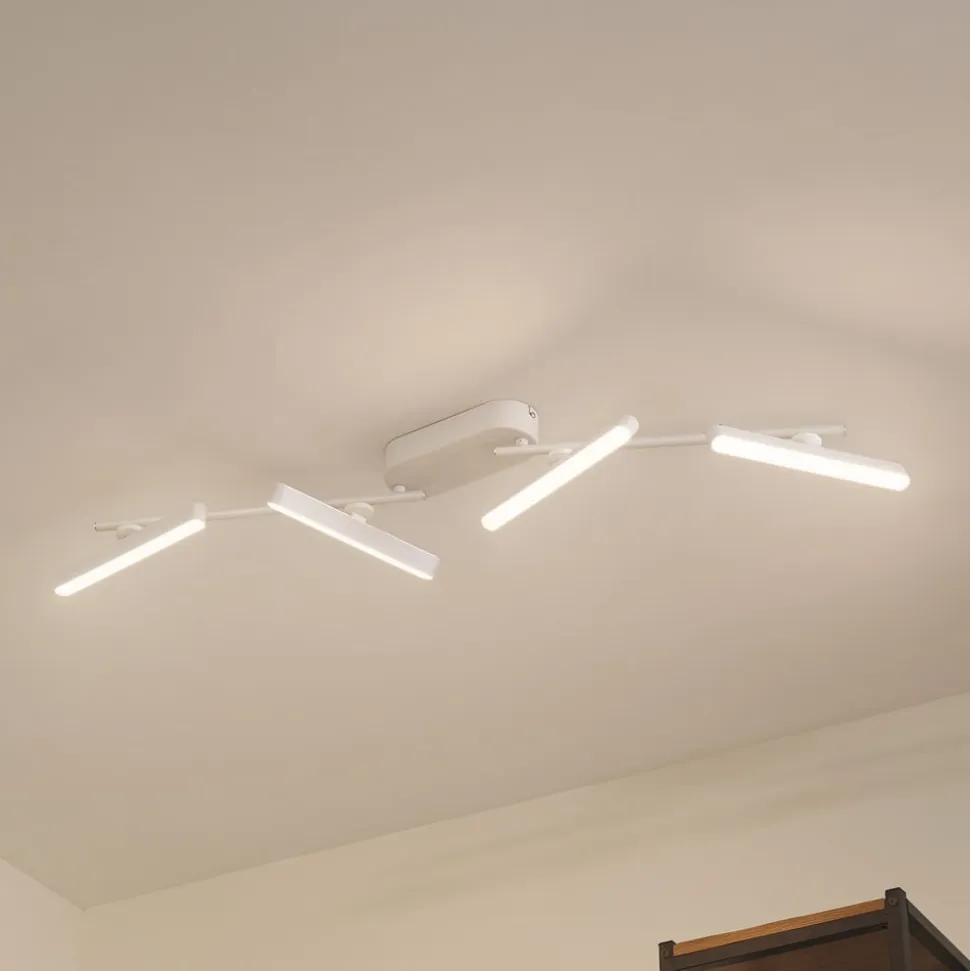 Lindby LED-spotlight Eldrin, hvid, 4 lyskilder, lysliste