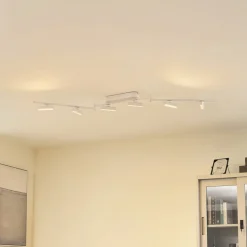 Lindby LED-spotlight Eldrin, hvid, 6 lyskilder, lysliste
