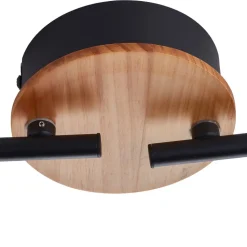 Lindby LED-spotlight Manel, træ, 84 cm lang, 4 lyskilder