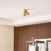 Lindby LED-spotlight Nivoria, Ø 14 cm, guldfarvet, drejeligt monteret
