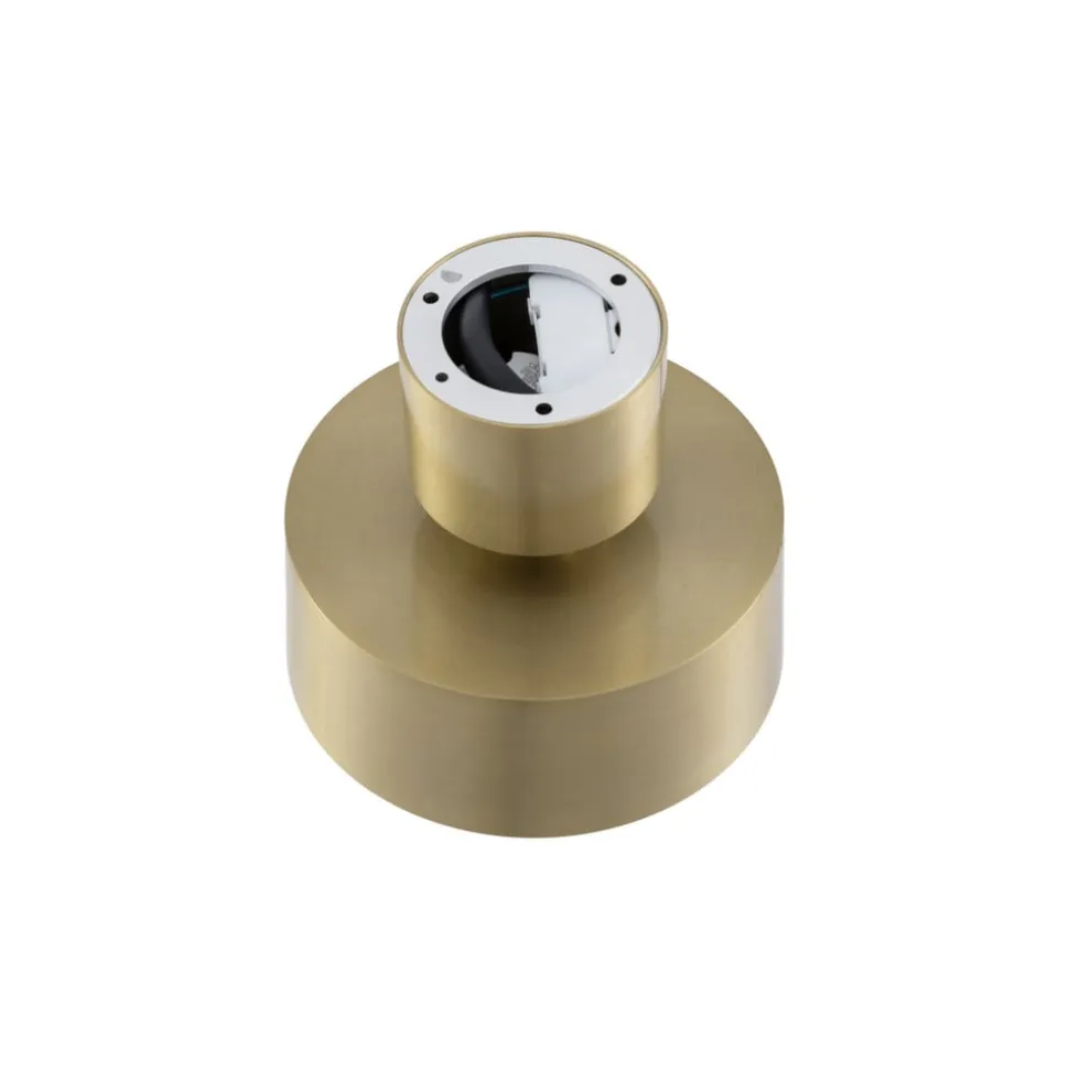Lindby LED-spotlight Nivoria, Ø 14 cm, guldfarvet, drejeligt monteret