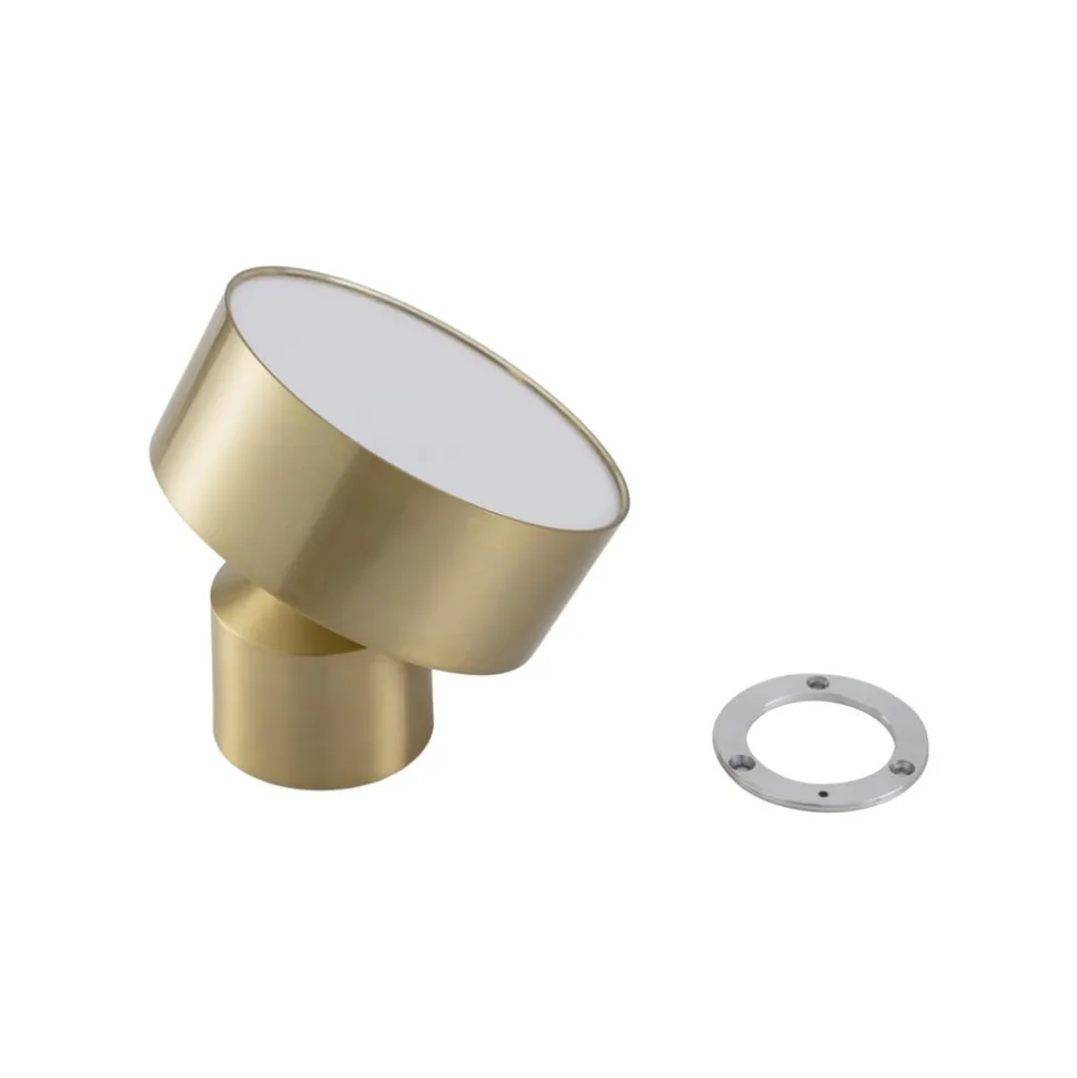 Lindby LED-spotlight Nivoria, Ø 14 cm, guldfarvet, drejeligt monteret