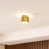 Lindby LED-spotlight Nivoria, 11 x 9 cm, guldfarvet, metal