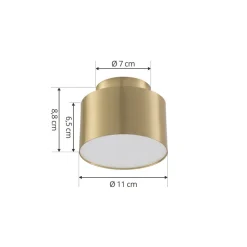 Lindby LED-spotlight Nivoria, 11 x 9 cm, guldfarvet, metal