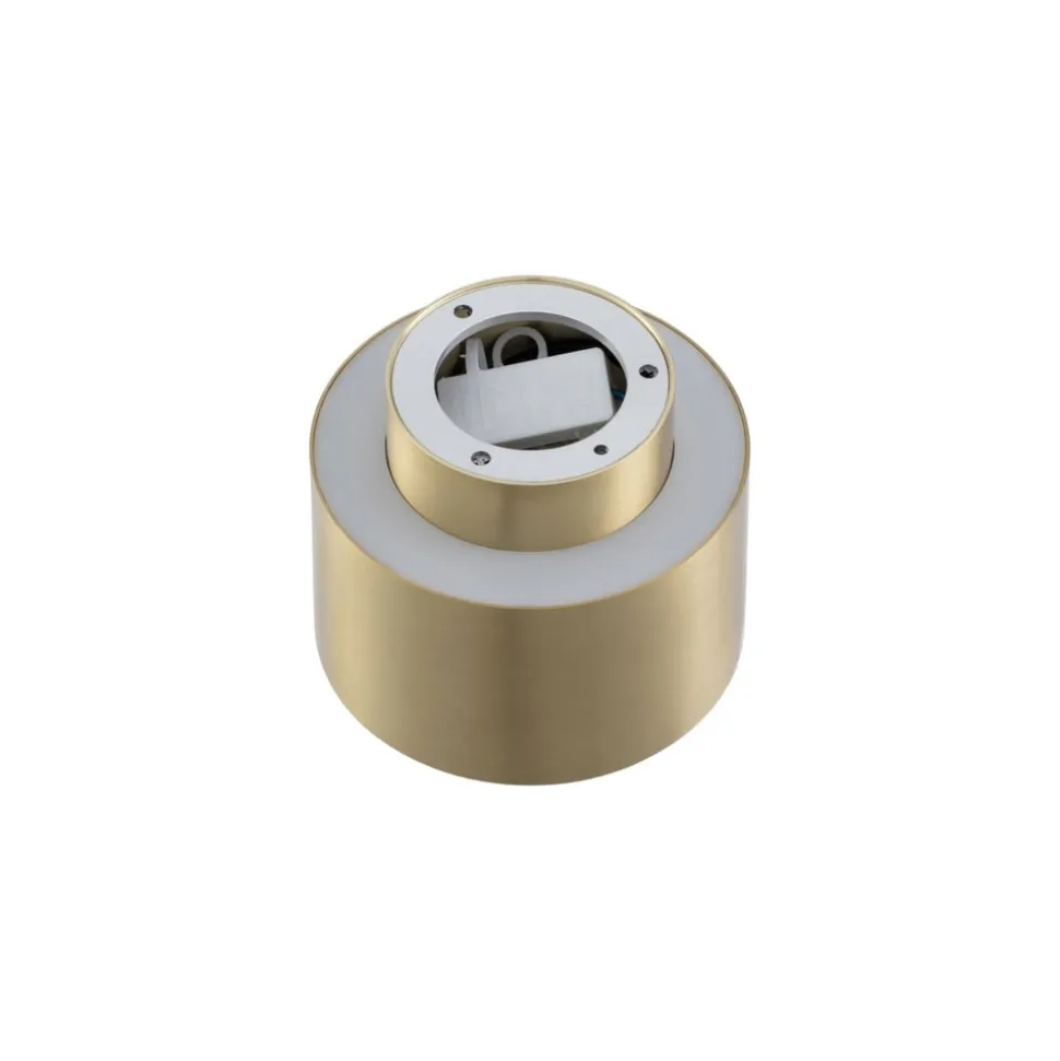 Lindby LED-spotlight Nivoria, 11 x 9 cm, guldfarvet, metal
