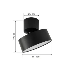 Lindby LED-spotlight Nivoria, Ø 14 cm, sort, drejelig
