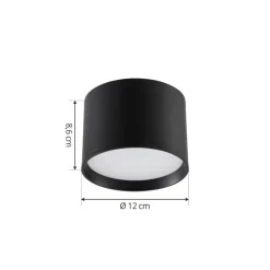 Lindby LED-spotlight Nivoria, Ø 12 cm, 15 W, sort, metal