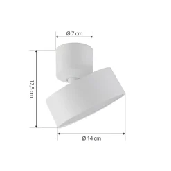 Lindby LED-spotlight Nivoria, Ø 14 cm, hvid, drejelig