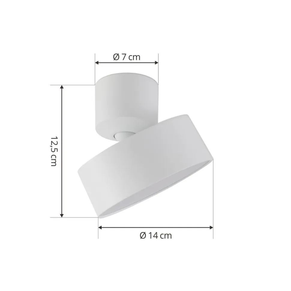 Lindby LED-spotlight Nivoria, Ø 14 cm, hvid, drejelig