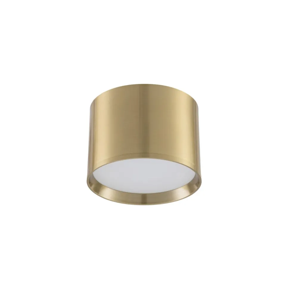 Lindby LED-spotlight Nivoria, Ø 12 cm, guldfarvet, metal