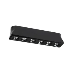 Lindby LED-strip 48 V Lumaro,sort,6 punkter,2,5cm,dæmpbar