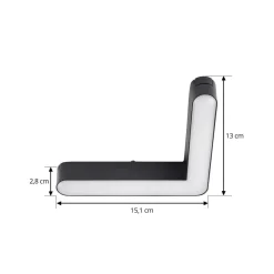 Lindby LED-strip 48V Lumaro, sort, L-formet, dæmpbar