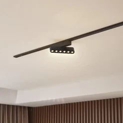 Lindby LED-strip 48V Lumaro,sort,6punkter,drejelig,dæmpbar