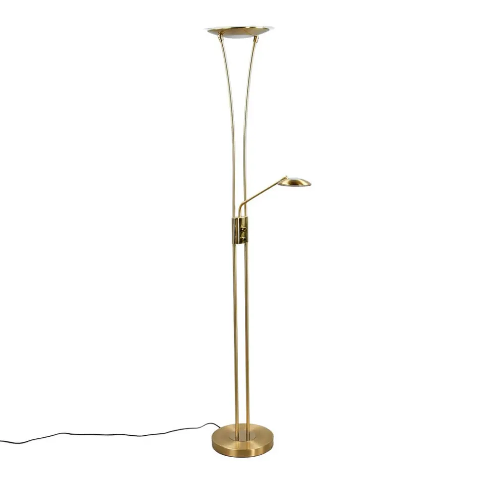 Lindby LED-uplight Eda, højde 180 cm, messing, dæmpbar