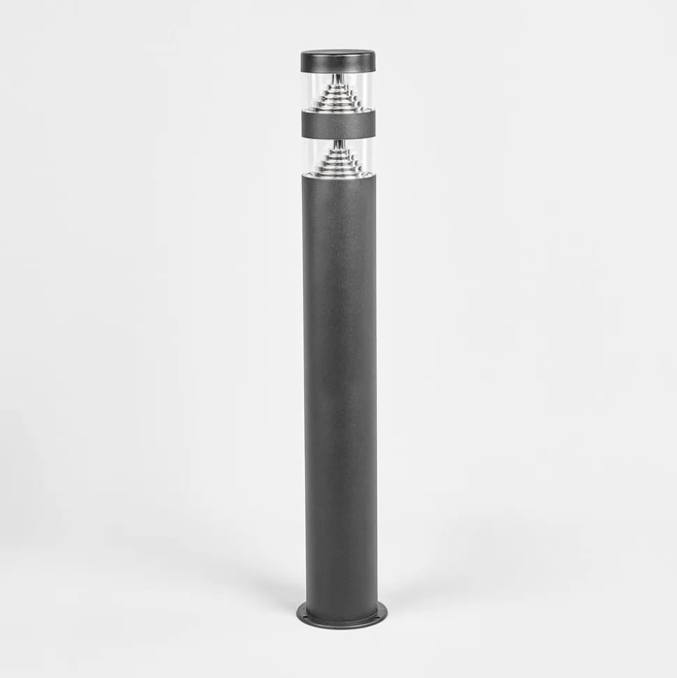 Lindby LED-vejlampe Lanea, 60 cm, sort, stål, IP44