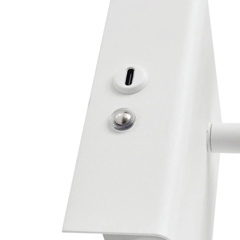Lindby LED-væglampe Agit, hvid, metal, touchdæmper