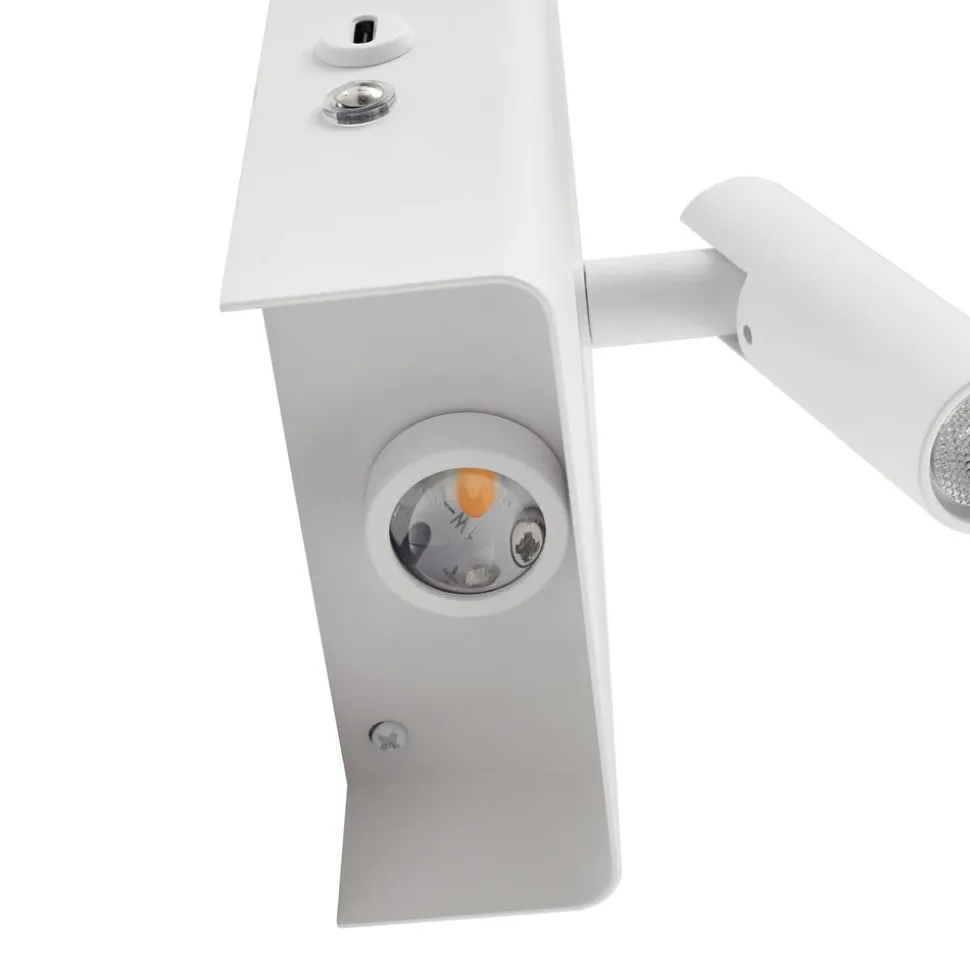 Lindby LED-væglampe Agit, hvid, metal, touchdæmper
