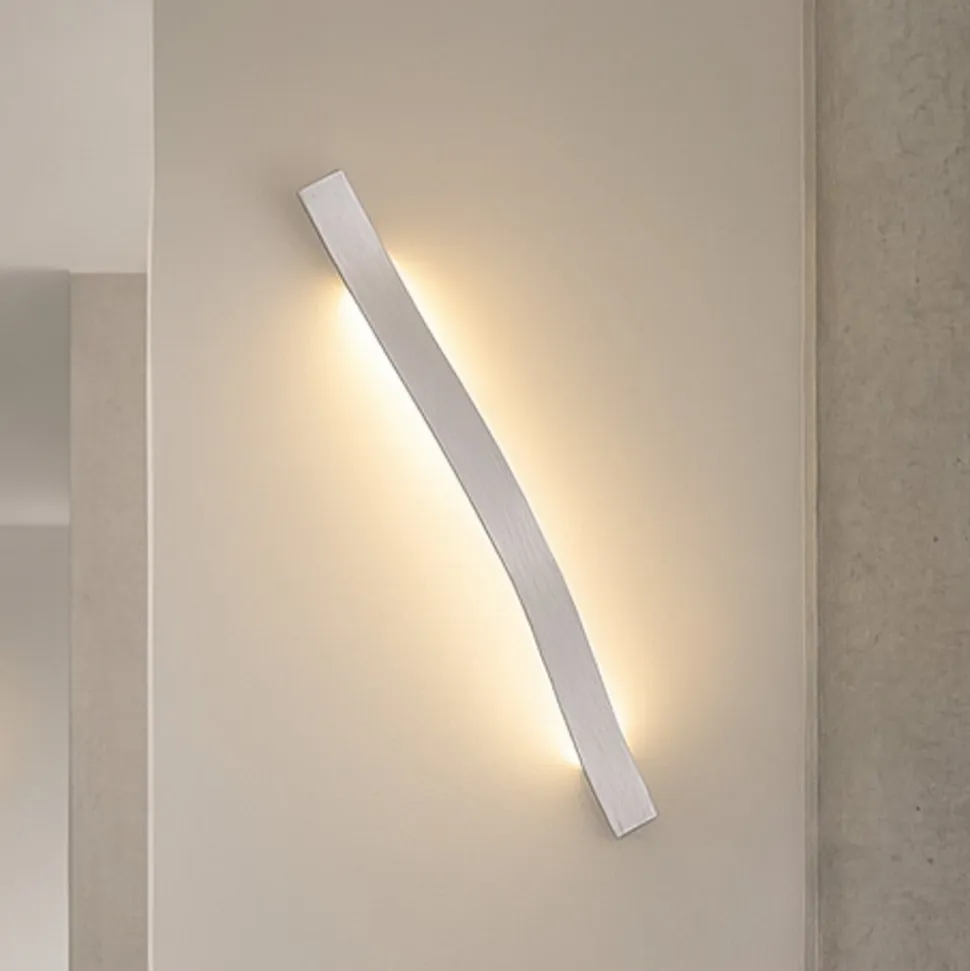 Lindby LED-væglampe Alvon, sølv, højde 50 cm, metal