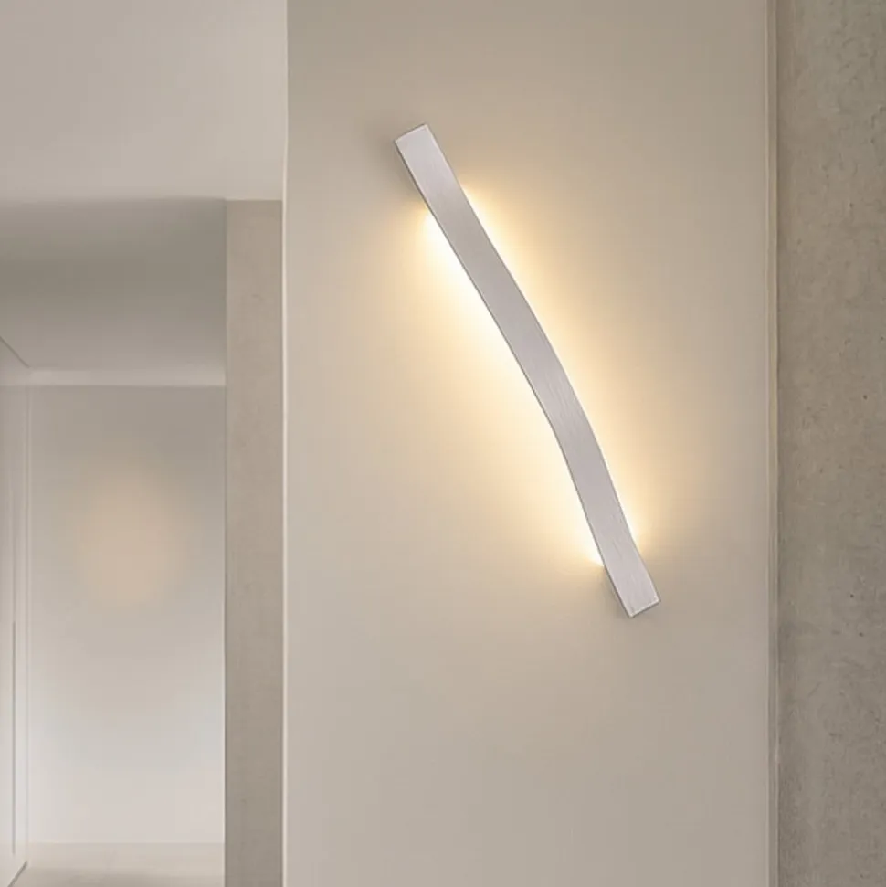 Lindby LED-væglampe Alvon, sølv, højde 50 cm, metal