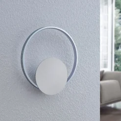 Lindby LED-væglampe Anays, Ø 32 cm, krom/klar, plast