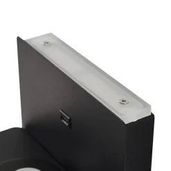 Lindby LED-væglampe Auden, sort, stik, ladestation