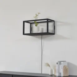 Lindby LED-væglampe Birta, stik, hylde, 51 cm, USB