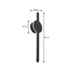 Lindby LED-væglampe Borian, sort, aluminium, 40 cm