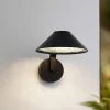Lindby LED-væglampe Capelo, sort, metal, Ø20cm