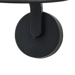 Lindby LED-væglampe Capelo, sort, metal, Ø20cm
