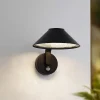 Lindby LED-væglampe Capelo, sort, metal, sensor, Ø20cm