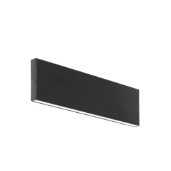 Lindby LED-væglampe Ignazia, 28 cm, sort, metal, op/ned