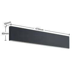 Lindby LED-væglampe Ignazia, 47 cm, sort, metal, op/ned