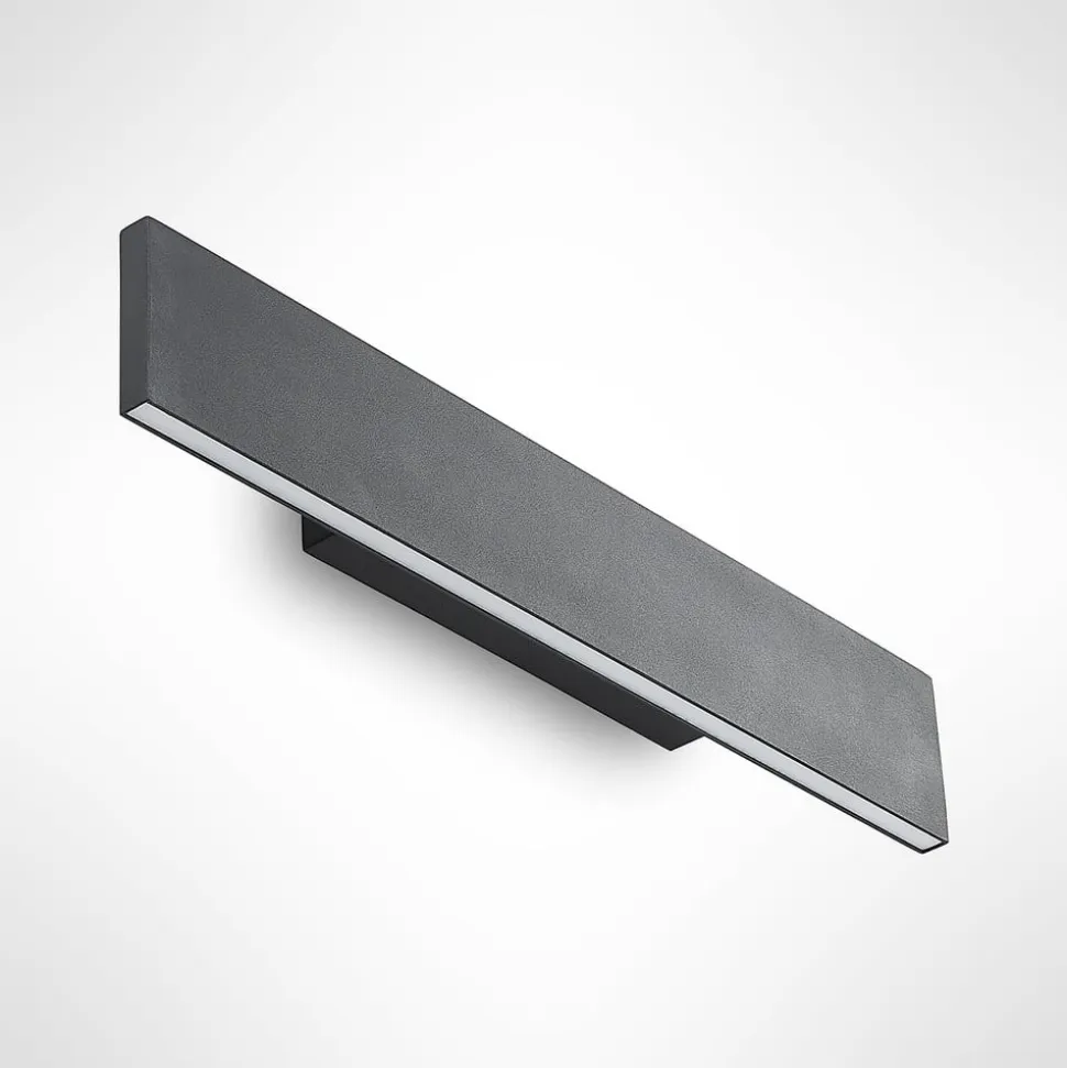 Lindby LED-væglampe Ignazia, 47 cm, sort, metal, op/ned