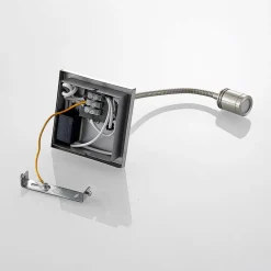 Lindby LED-væglampe Legera, 11 cm, nikkelfarvet, fleksibel arm