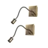 Lindby LED-væglampe Mayar, 2, messing, læselampe, 11 cm