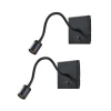 Lindby LED-væglampe Mayar, 2 stk, sort, læselampe, 11 cm