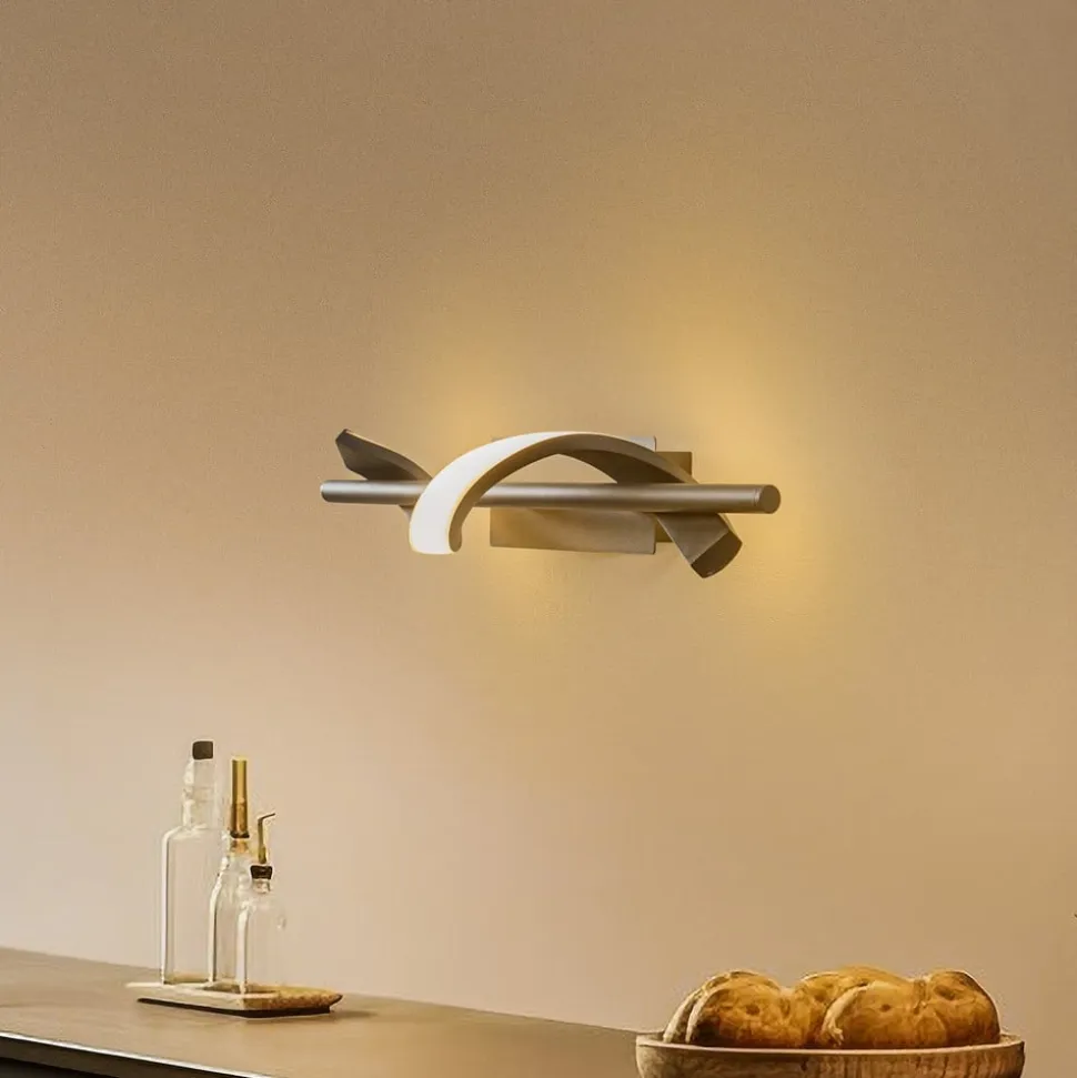 Lindby LED-væglampe Munja, sort, metal