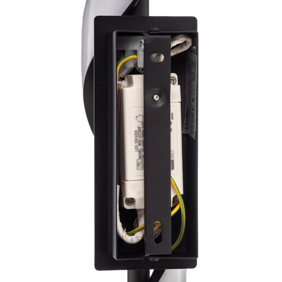 Lindby LED-væglampe Munja, sort, metal