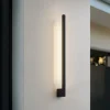 Lindby LED-væglampe Neano, 80 cm, sort, metal, IP54