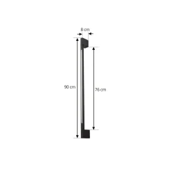 Lindby LED-væglampe Neano, 90 cm, sort, metal, IP54