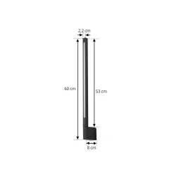 Lindby LED-væglampe Neano, 60 cm, sort, metal, IP54
