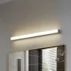 Lindby LED-væglampe Philippa, kantet, 89 cm, aluminiumsfarvet, IP44